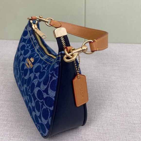 Coach Teri Shoulder Bag Signature Denim CAF82 outlet new - Picture 6 of 8